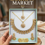 Traditional Gold Plated Necklace & Earrings Jewelry Set