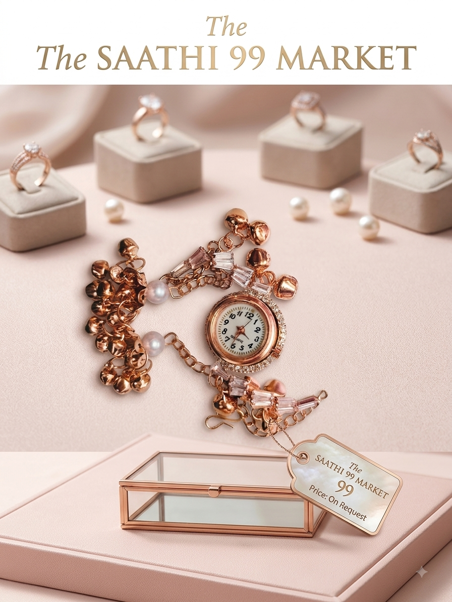 1786608820445 Elegant Rose Gold Charm Bracelet & Watch Jewelry Set - Image 1