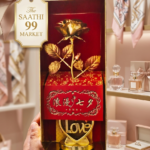 Golden Rose with Love Base Decorative Gift Set