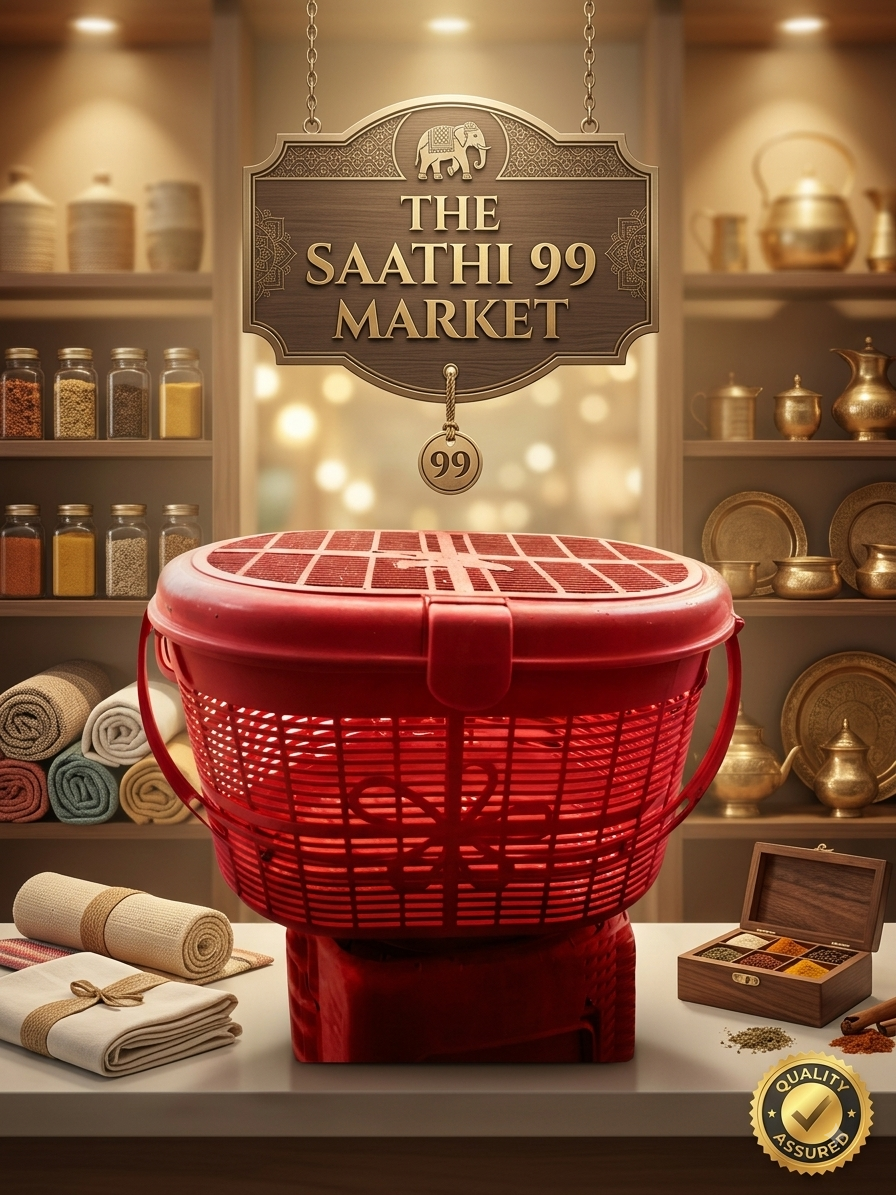 1786611293053 Round Plastic Storage Basket with Net Cover / Lid - Image 1