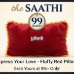 Fluffy Red Plush "LOVE" Accent Pillow / Cushion